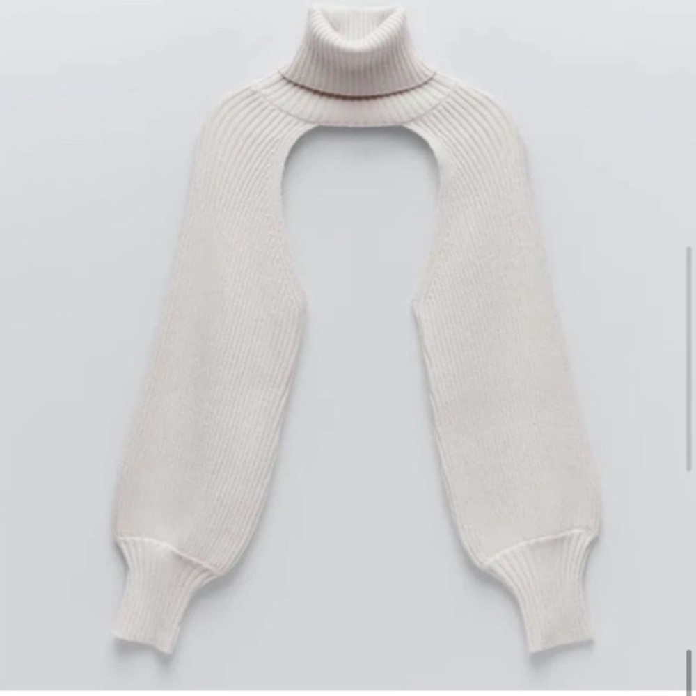 Zara Knit Turtleneck Sleeve Scarf